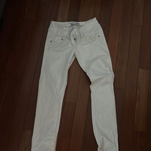 Low rise white jeans